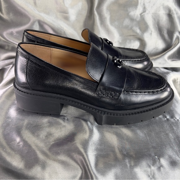 Coach Women's Leah Black Leather Chunky Lug Sole Loafers EUC Size 9 US /39 EU - Picture 5 of 16